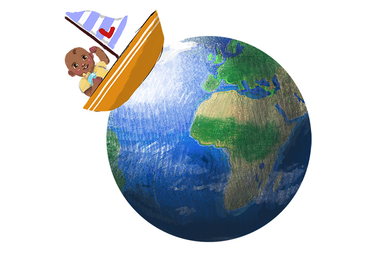 Monde is masculine, so it's le monde. Imagine the early learner sailing around the world.